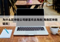 为什么区块链公司都喜欢去海南[海南区块链骗局]