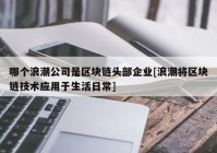 哪个浪潮公司是区块链头部企业[浪潮将区块链技术应用于生活日常]